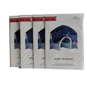 American Greetings Magic Moments Displayable Pop-Up Valentines Day Card Lot of 4